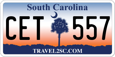 SC license plate CET557