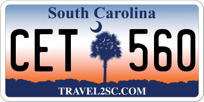 SC license plate CET560