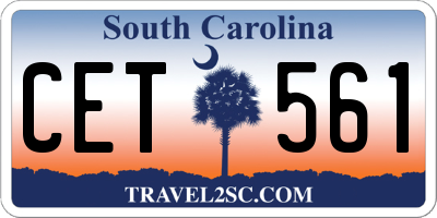 SC license plate CET561