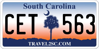 SC license plate CET563