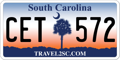 SC license plate CET572