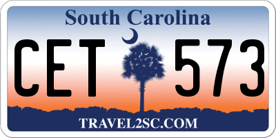 SC license plate CET573