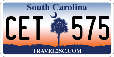 SC license plate CET575