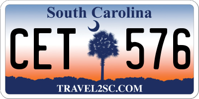 SC license plate CET576