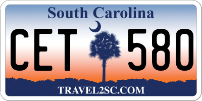 SC license plate CET580