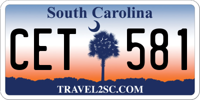 SC license plate CET581