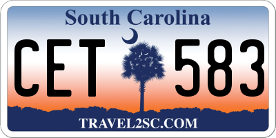 SC license plate CET583