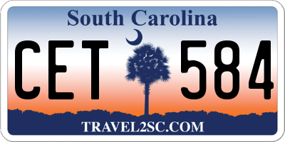 SC license plate CET584