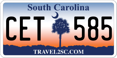 SC license plate CET585