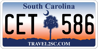 SC license plate CET586