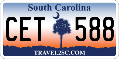 SC license plate CET588