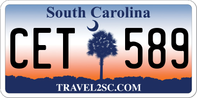 SC license plate CET589