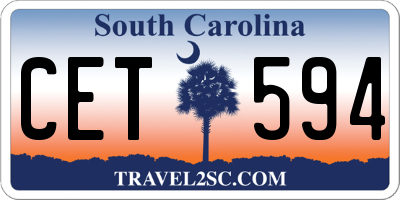 SC license plate CET594