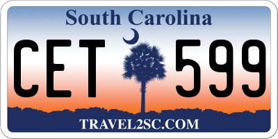 SC license plate CET599