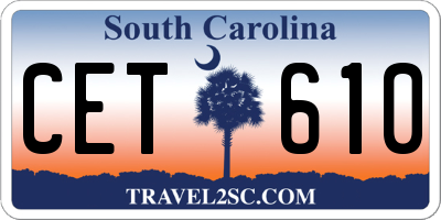 SC license plate CET610