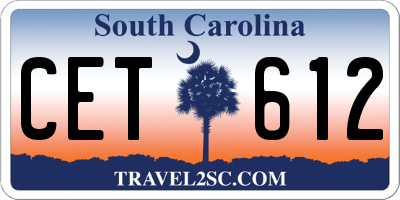 SC license plate CET612