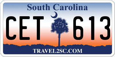 SC license plate CET613