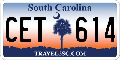 SC license plate CET614