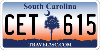 SC license plate CET615