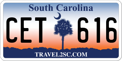 SC license plate CET616