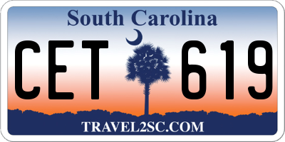 SC license plate CET619