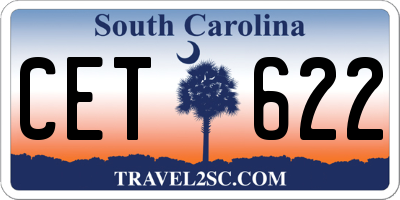 SC license plate CET622