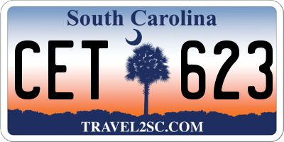 SC license plate CET623