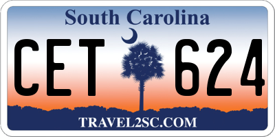 SC license plate CET624