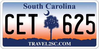 SC license plate CET625