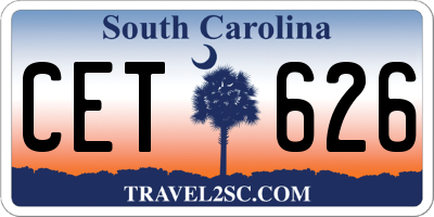 SC license plate CET626