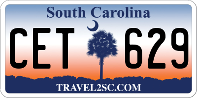 SC license plate CET629