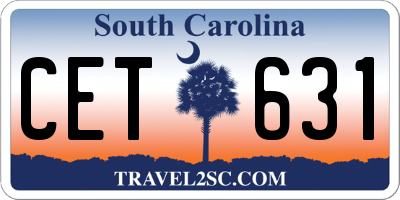 SC license plate CET631