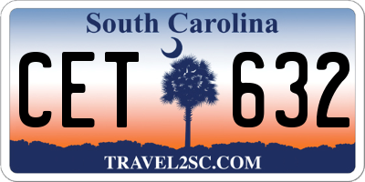 SC license plate CET632