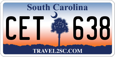 SC license plate CET638