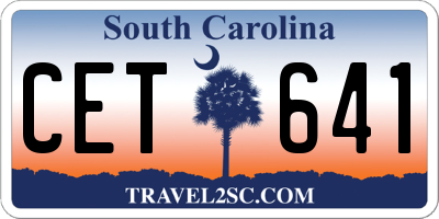 SC license plate CET641