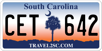 SC license plate CET642