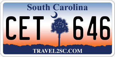 SC license plate CET646