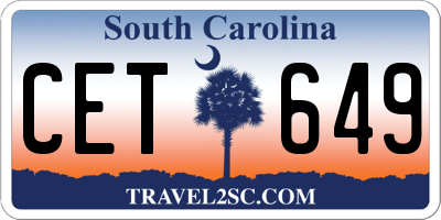 SC license plate CET649