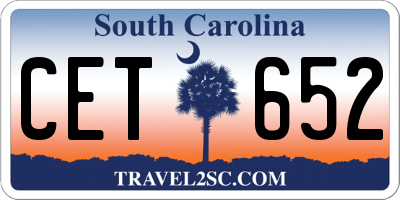 SC license plate CET652