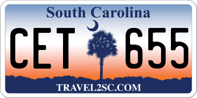 SC license plate CET655