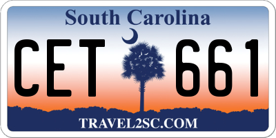 SC license plate CET661