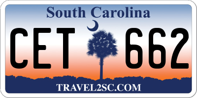 SC license plate CET662