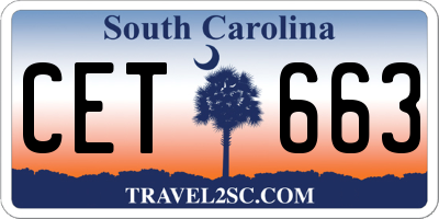 SC license plate CET663