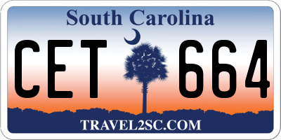 SC license plate CET664