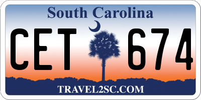SC license plate CET674