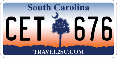 SC license plate CET676