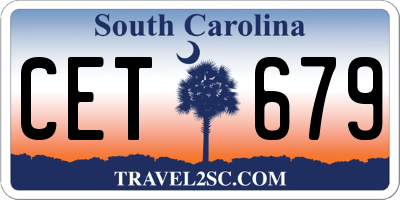 SC license plate CET679