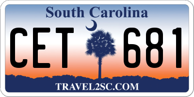 SC license plate CET681