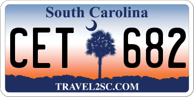 SC license plate CET682
