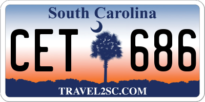 SC license plate CET686